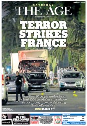 The Age (Australia) Newspaper Front Page for 16 July 2016