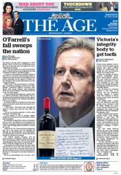 The Age (Australia) Newspaper Front Page for 17 April 2014