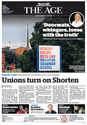 The Age (Australia) Newspaper Front Page for 17 May 2016