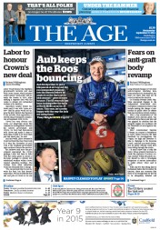 The Age (Australia) Newspaper Front Page for 17 September 2014