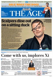 The Age (Australia) Newspaper Front Page for 18 November 2014