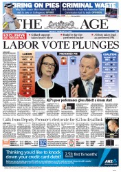 The Age (Australia) Newspaper Front Page for 18 February 2013
