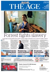 The Age (Australia) Newspaper Front Page for 18 March 2014