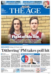 The Age (Australia) Newspaper Front Page for 18 April 2016