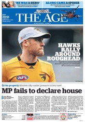 The Age (Australia) Newspaper Front Page for 18 May 2016
