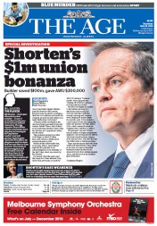 The Age (Australia) Newspaper Front Page for 18 June 2015