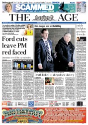 The Age (Australia) Newspaper Front Page for 18 July 2012