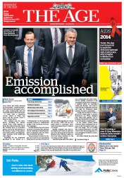 The Age (Australia) Newspaper Front Page for 18 July 2014
