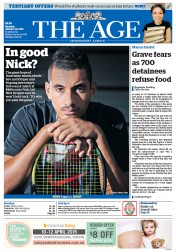 The Age (Australia) Newspaper Front Page for 19 January 2015