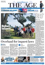 The Age (Australia) Newspaper Front Page for 19 April 2014