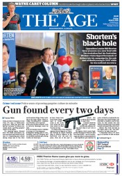 The Age (Australia) Newspaper Front Page for 19 June 2015