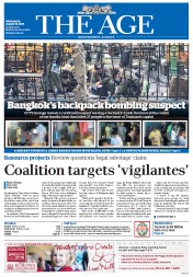 The Age (Australia) Newspaper Front Page for 19 August 2015