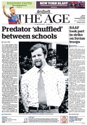 The Age (Australia) Newspaper Front Page for 19 September 2016