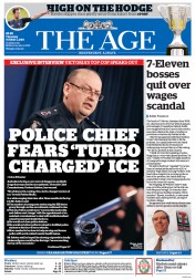 The Age (Australia) Newspaper Front Page for 1 October 2015