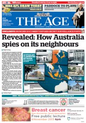 The Age (Australia) Newspaper Front Page for 1 November 2013