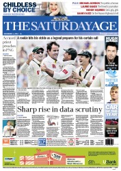 The Age (Australia) Newspaper Front Page for 1 December 2012