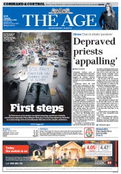The Age (Australia) Newspaper Front Page for 1 December 2015