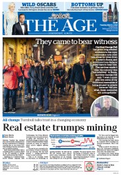 The Age (Australia) Newspaper Front Page for 1 March 2016
