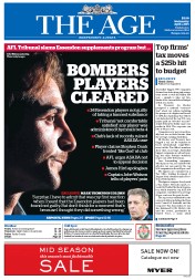 The Age (Australia) Newspaper Front Page for 1 April 2015