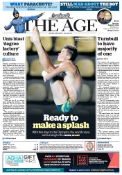 The Age (Australia) Newspaper Front Page for 1 August 2016