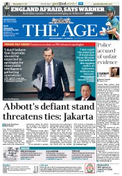 The Age (Australia) Newspaper Front Page for 20 November 2013
