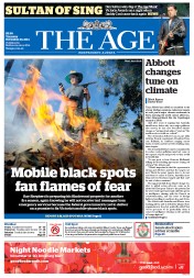 The Age (Australia) Newspaper Front Page for 20 November 2014