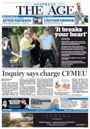 The Age (Australia) Newspaper Front Page for 20 December 2014