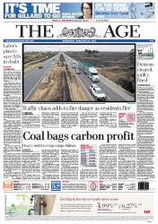 The Age (Australia) Newspaper Front Page for 20 February 2013