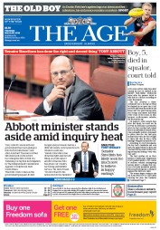 The Age (Australia) Newspaper Front Page for 20 March 2014