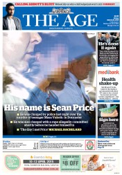 The Age (Australia) Newspaper Front Page for 20 March 2015