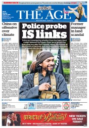 The Age (Australia) Newspaper Front Page for 20 April 2015