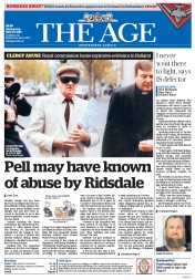 The Age (Australia) Newspaper Front Page for 20 May 2015