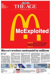 The Age (Australia) Newspaper Front Page for 20 May 2016