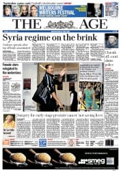 The Age (Australia) Newspaper Front Page for 20 July 2012