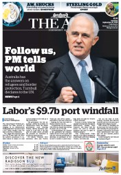 The Age (Australia) Newspaper Front Page for 20 September 2016