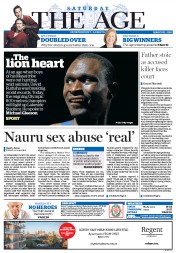 The Age (Australia) Newspaper Front Page for 21 March 2015