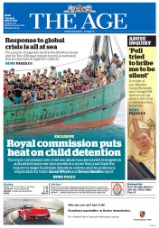 The Age (Australia) Newspaper Front Page for 21 May 2015