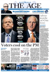 The Age (Australia) Newspaper Front Page for 21 May 2016