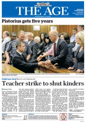 The Age (Australia) Newspaper Front Page for 22 October 2014
