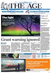 The Age (Australia) Newspaper Front Page for 22 November 2014