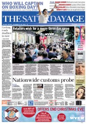 The Age (Australia) Newspaper Front Page for 22 December 2012