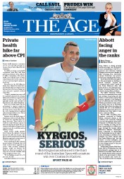 The Age (Australia) Newspaper Front Page for 22 January 2015