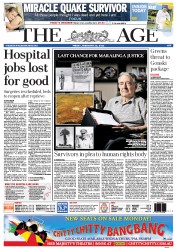 The Age (Australia) Newspaper Front Page for 22 February 2013