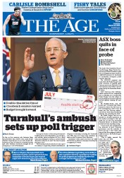 The Age (Australia) Newspaper Front Page for 22 March 2016