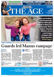 The Age (Australia) Newspaper Front Page for 22 April 2014