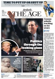 The Age (Australia) Newspaper Front Page for 22 July 2016