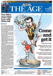 The Age (Australia) Newspaper Front Page for 22 September 2014