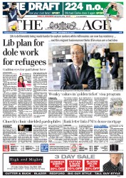 The Age (Australia) Newspaper Front Page for 23 November 2012