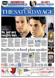 The Age (Australia) Newspaper Front Page for 23 February 2013