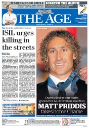 The Age (Australia) Newspaper Front Page for 23 September 2014